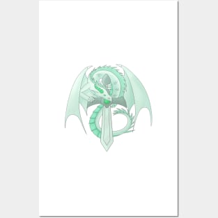 Turquoise Sword Dragon Posters and Art